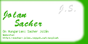 jolan sacher business card